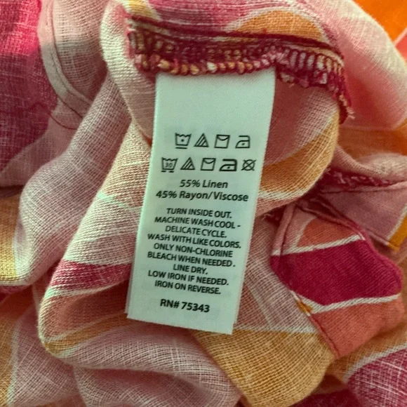 Rachel Zoe Orange and Pink Resort Maxi Dress with Polo Collar Size Medium - Picture 7 of 7